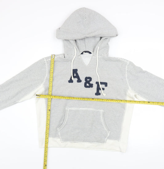 Womens UK Size S Abercrombie & Fitch White Pullover Hoodie