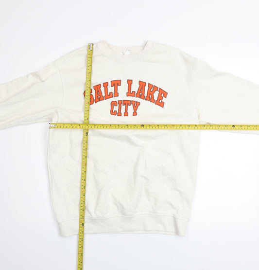 Womens UK Size XS H&M Ivory Pullover Sweatshirt