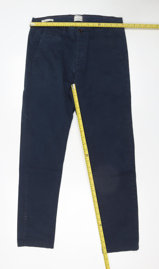 Mens UK Size M JACK & JONES Slim Fit Chino Blue Trousers