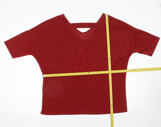 Womens UK Size 16 Anthology Red Basic T-Shirt