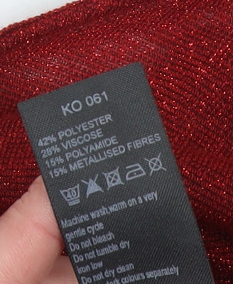 Womens UK Size 16 Anthology Red Basic T-Shirt