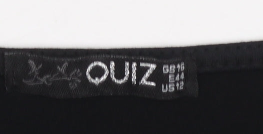 Womens UK Size 16 Quiz One-Piece Black Bodysuit