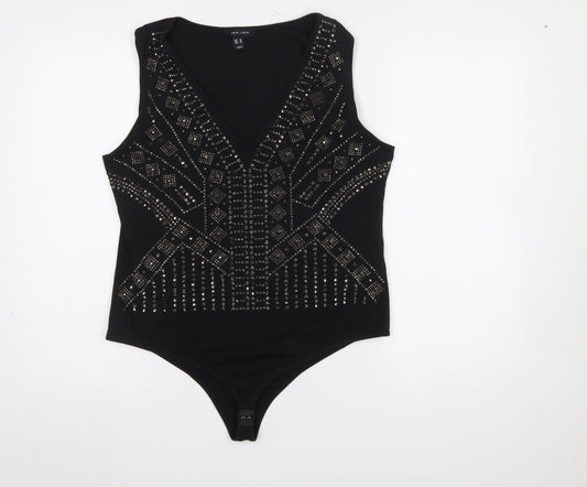 Womens UK Size 18 New Look One-Piece Black Bodysuit