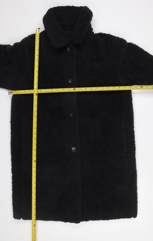 Womens UK Size M Uniqlo Black Overcoat