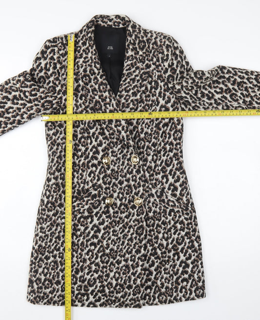 River Island Women Brown Leopard Print Blazer Size 6