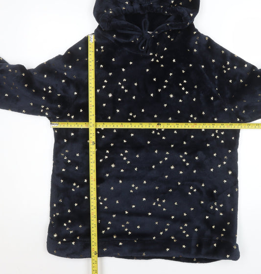 Tu Women's Blue Star Fleece Hooded Nightshirt Size 14