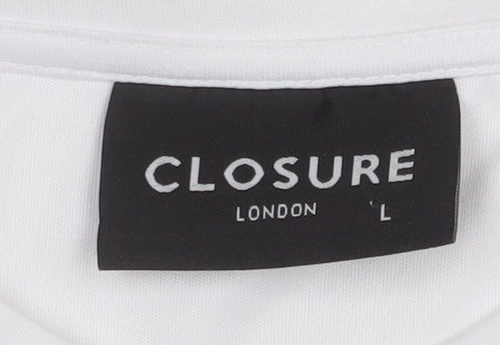 Mens UK Size L Closure London White T-Shirt