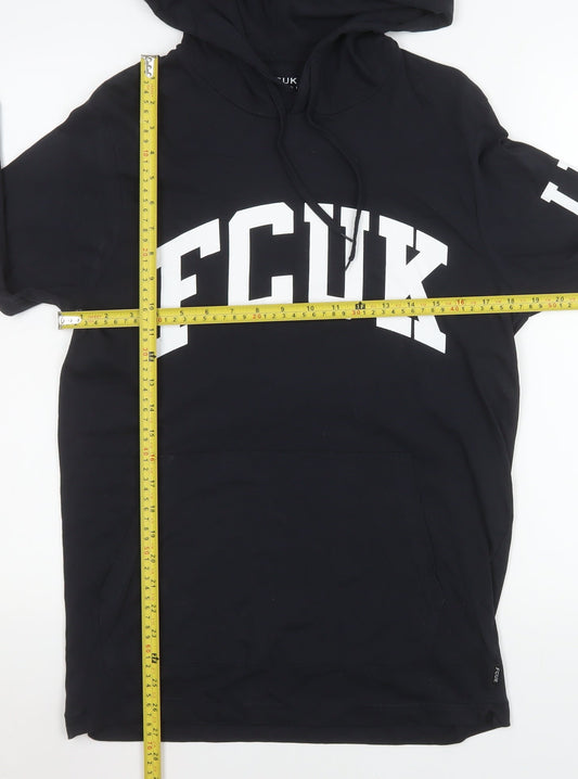Womens UK Size L FCUK Black Pullover Hoodie