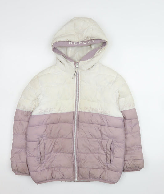 Girls UK Size 14 Years Replay Ivory Puffer Jacket