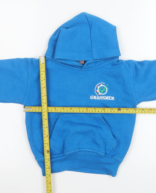 Grassmen Blue Unisex Baby Hooded Basic Jacket 12-18 Months Cotton Blend