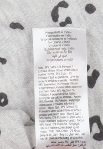 Additional view of F&F unisex baby grey animal print romper 3-6 months cotton blend summer