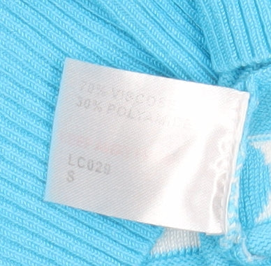 Womens UK Size S Menarys Blue Pullover Jumper