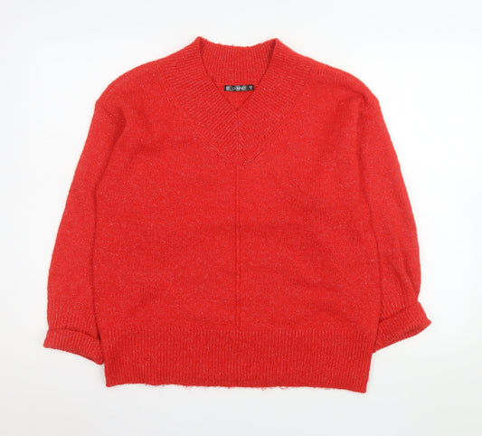 Womens UK Size XS Dunnes Stores Red Pullover Jumper