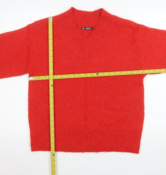 Womens UK Size XS Dunnes Stores Red Pullover Jumper