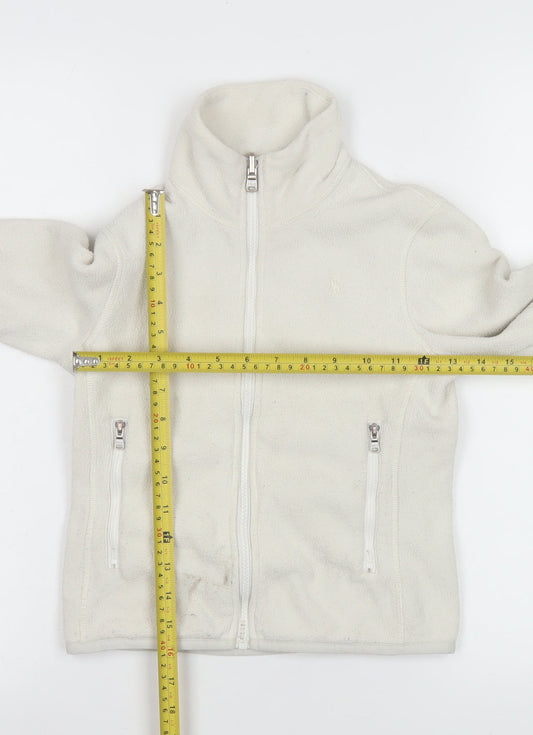 Ralph Lauren Girls Ivory Fleece Full Zip Sweatshirt Size 7 Years