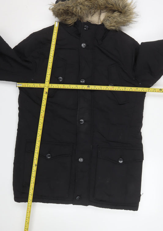 Mens UK Size S New Look Black Parka Coat