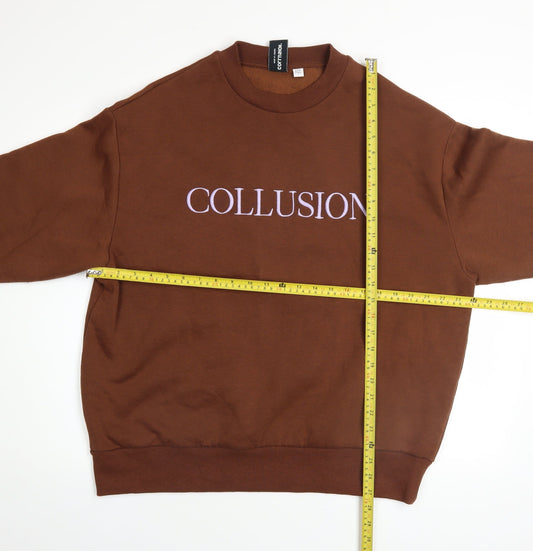Womens UK Size 10 COLLUSION Brown Pullover Sweatshirt