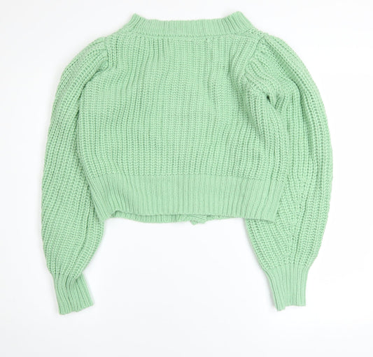 Womens UK Size 12 Very Green Cardigan Jumper