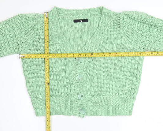 Womens UK Size 12 Very Green Cardigan Jumper