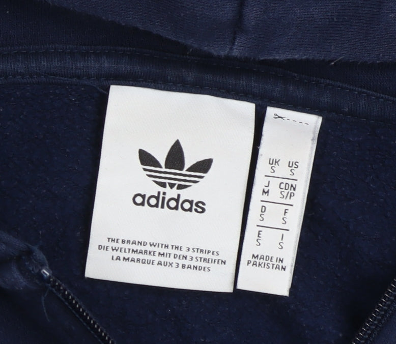 Mens UK Size S adidas Blue Full Zip Hoodie