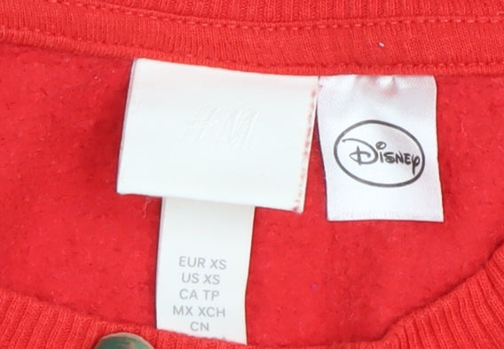 Womens UK Size XS H&M Red Pullover Sweatshirt