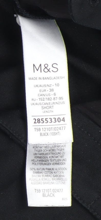 Womens UK Size 10 Marks and Spencer Slim Fit Business Casual Workwear Black Trou