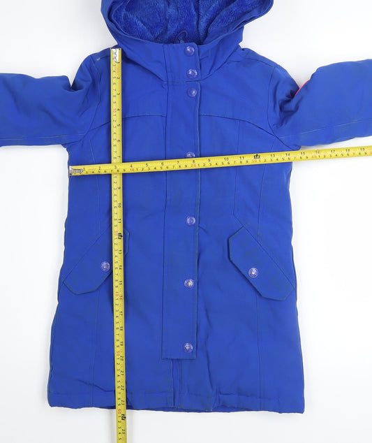 GAP Kids Girls Blue Hooded Winter Parka Coat 6-7 Years Long Sleeve