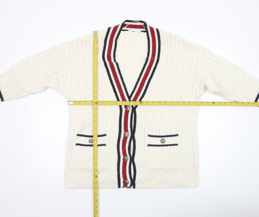 Womens UK Size XS MNG Ivory Cardigan Jumper