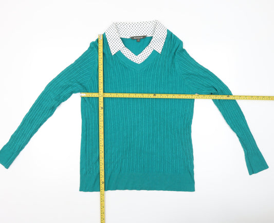 Womens UK Size 16 Bonmarché Green Pullover Jumper