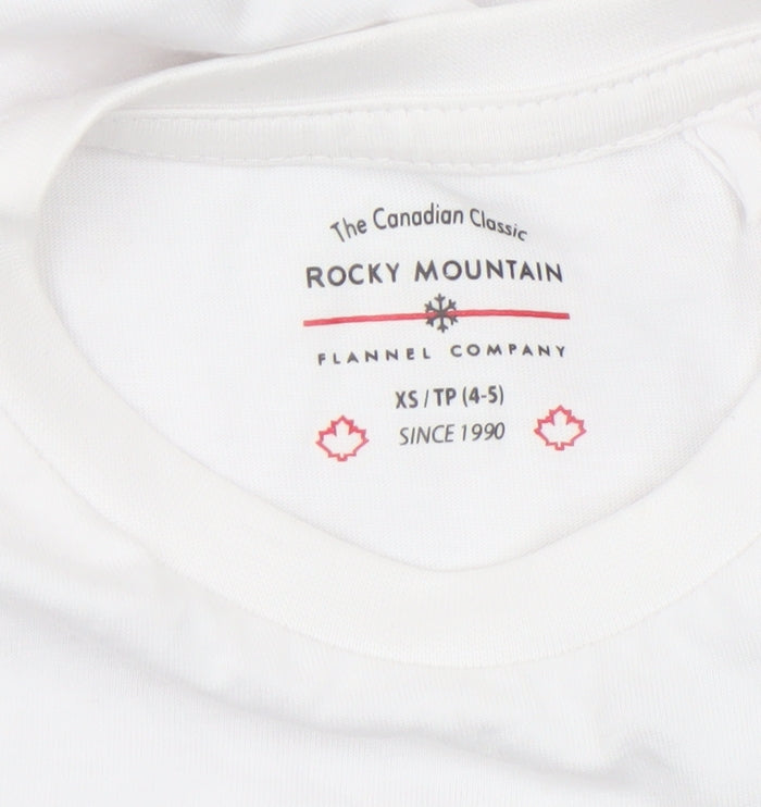 Boys UK Size 4-5 Years Rocky Mountain Flannel Company White Basic T-Shirt