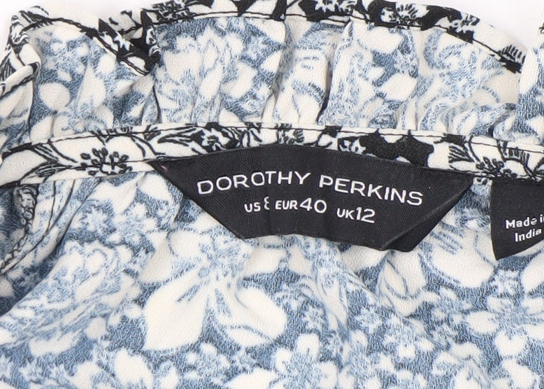 Womens UK Size 12 Dorothy Perkins Black Tunic Blouse