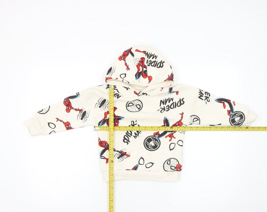 Boys UK Size 3-4 Years Marvel Beige Pullover Hoodie