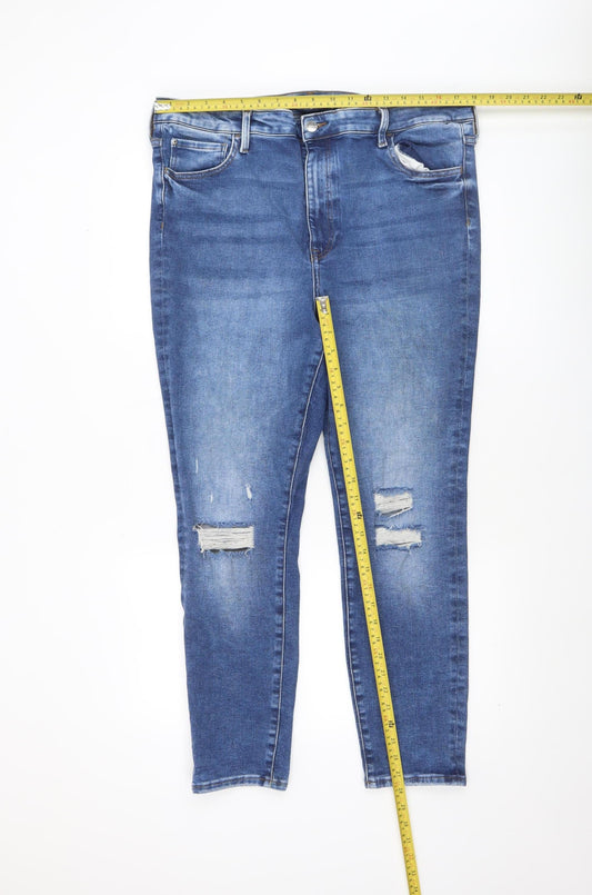 Womens UK Size 14 H&M Slim Fit Skinny Blue Jeans