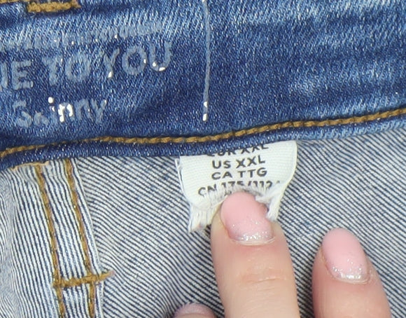 Womens UK Size 14 H&M Slim Fit Skinny Blue Jeans