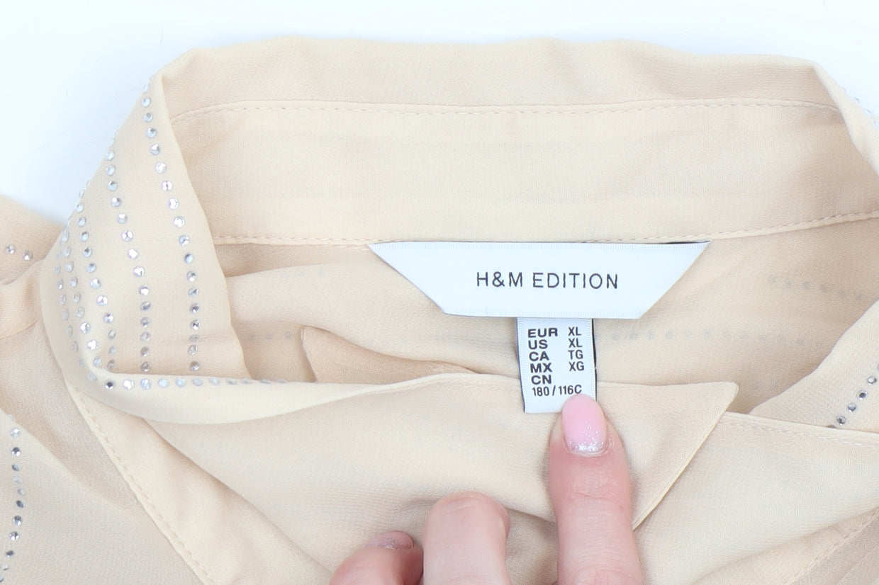 Womens UK Size XL H&M Edition Beige Basic Blouse