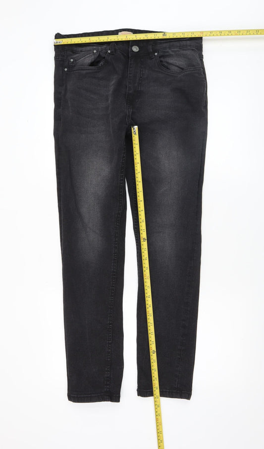 Mens UK Size 34R Heritage Outfitters Slim Fit Skinny Black Jeans