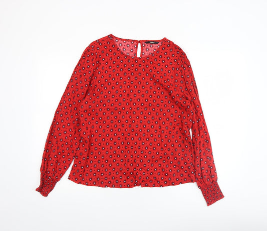 Womens UK Size 8 Only Red Tunic Blouse