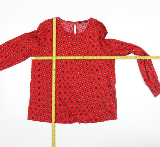 Womens UK Size 8 Only Red Tunic Blouse
