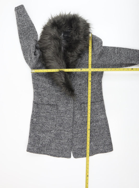 Womens UK Size 6 New Look Grey Overcoat