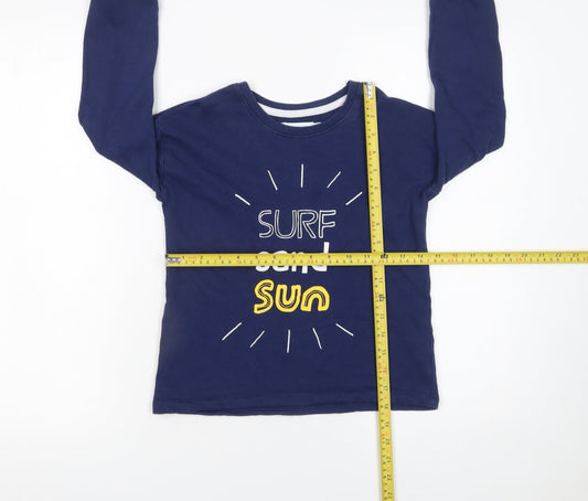 Leigh Tucker Willow Girls Blue 6-7 Years Pullover Sweatshirt Surf Design