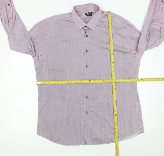 Mens UK Collar Size 17.5 Remus Uomo Smart Purple Dress Shirt