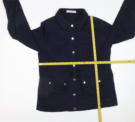 Womens UK Size M Kelly & Grace Blue Tunic Button-Up