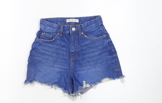 Womens UK Size 4 Denim Co Regular Fit Cut-Off Shorts