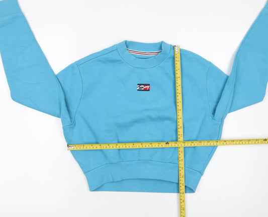 Womens UK Size XS Tommy Jeans Blue Pullover Sweatshirt