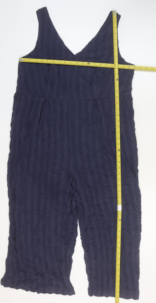 Tu Woman Navy Sleeveless Wide-Leg Jumpsuit Size 20
