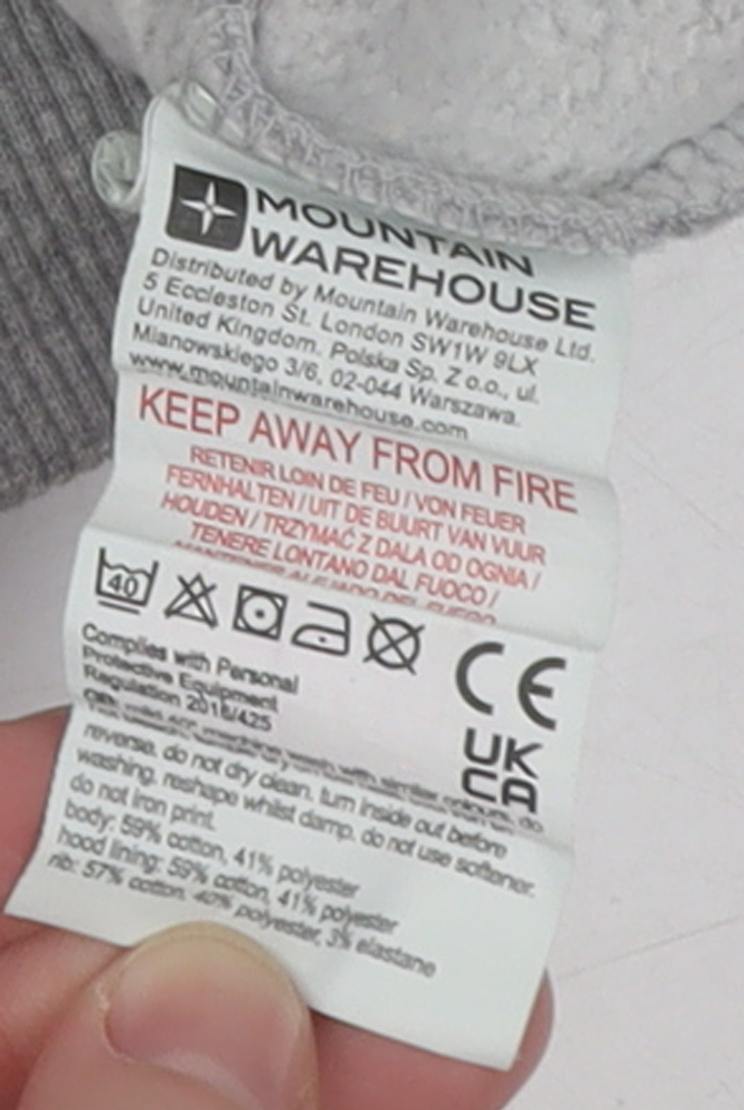 Boys UK Size 11-12 Years Mountain Warehouse Grey Pullover Hoodie
