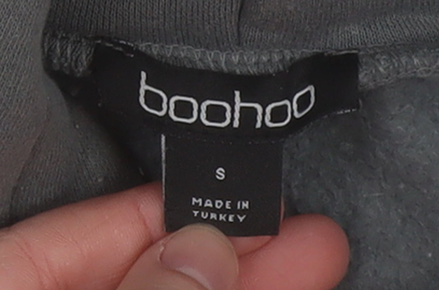 Womens UK Size S Boohoo Grey Pullover Hoodie