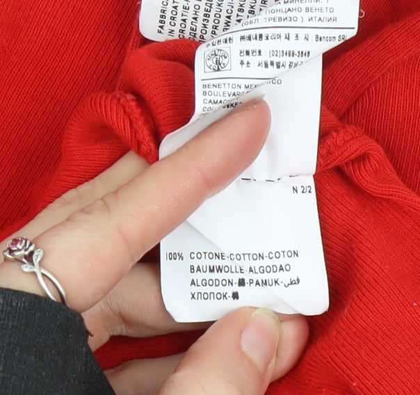 Womens UK Size XS United Colors of Benetton Red Basic Blouse