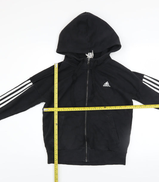 Womens UK Size S adidas Black Full Zip Hoodie