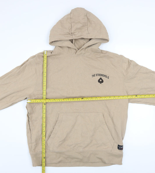 Mens UK Size L The Stronghold Beige Pullover Hoodie